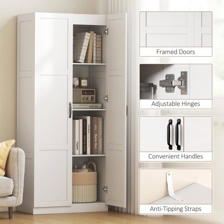 Framed Doors  
Adjustable Hinges  
Convenient Handles  
Anti-Tipping Straps