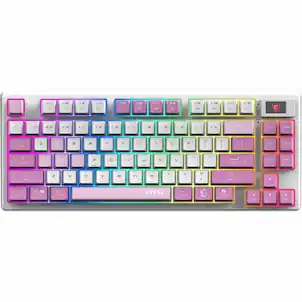 MSI - FORGE GK600 Gaming Keyboard - Wired/Wireless Connectivity - Bluetooth/RF - Tenkeyless - 2.40 GHz - USB 2.0 Type C - Violet