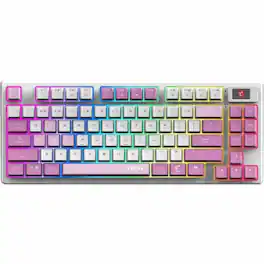 MSI - FORGE GK600 Gaming Keyboard - Wired/Wireless Connectivity - Bluetooth/RF - 2.40 GHz - USB 2.0 Type C Interface - RGB - Violet