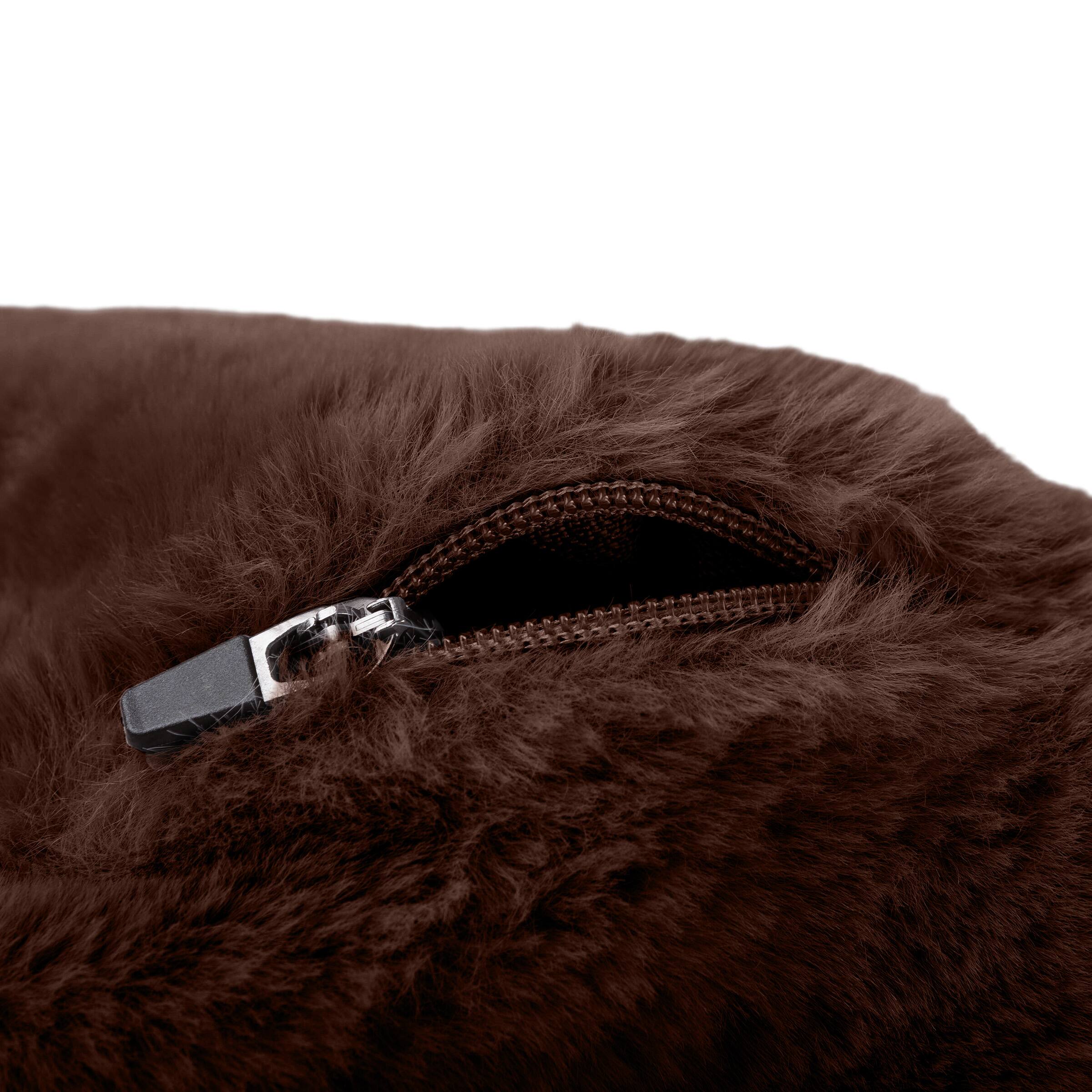 Angle. PetMaker - 30in Donut Dog Bed for Medium Pets - DarkBrown.