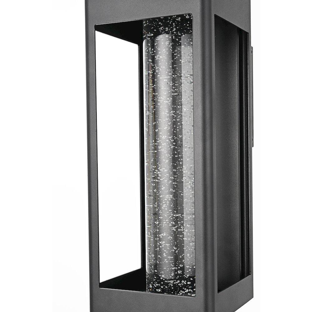 Left. Elegant Lighting - Amaris 15 inch LED Outdoor Wall sconce in Black - Black And Clear.