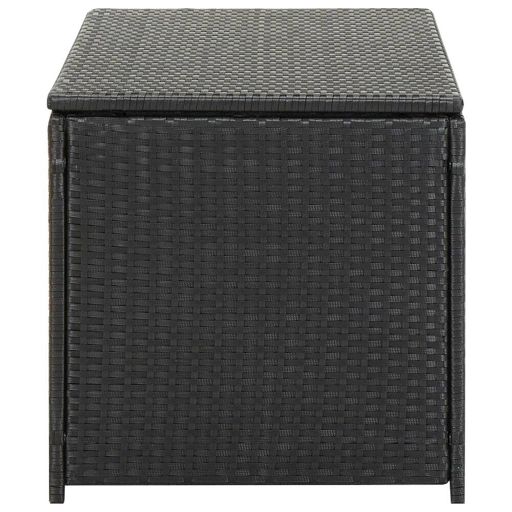 Back. vidaXL - vidaXL Patio Storage Box Poly Rattan Black - Black.