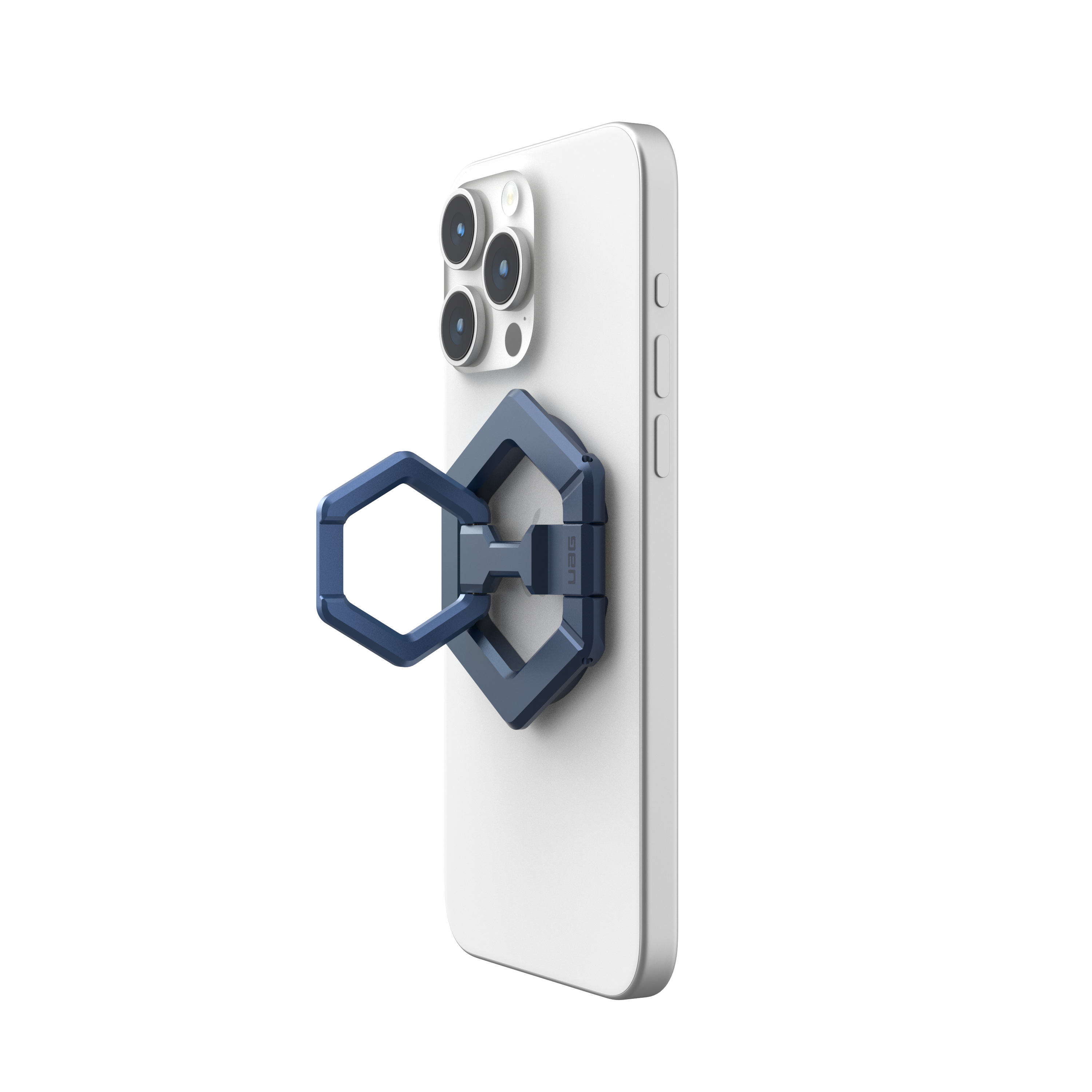 Angle. UAG - Magnetic Ring Stand - Mallard/Bright Blue.