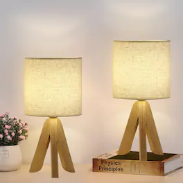 Oumilen - Set of 2 Tripod Table Lamps for Bedroom, 67" Cord, E26 Base (Bulb Not Included)