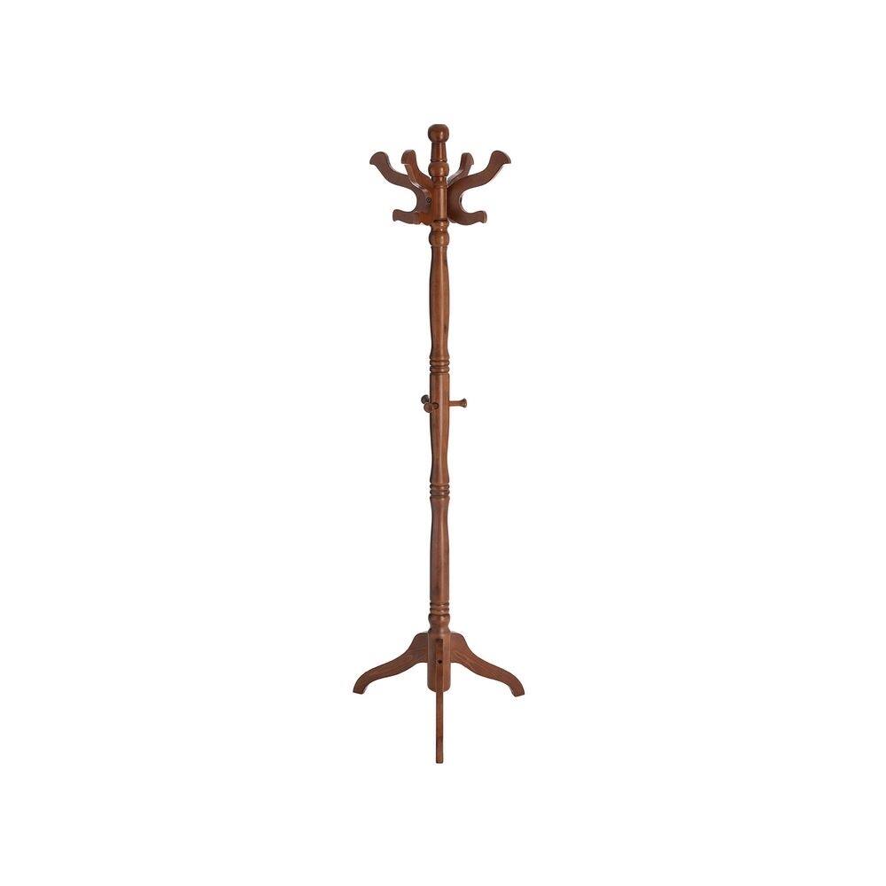 Angle. Hivvago - Hivvago Classic Traditional Solid Wood Coat Rack in Walnut Finish - Walnut.