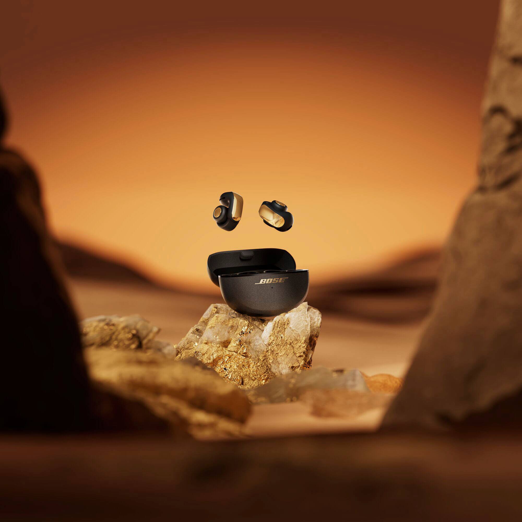 Alt View 8. Bose - Ultra Open-Ear True Wireless Open Earbuds - Desert Gold.
