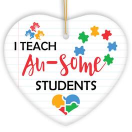 OrnamentallyYou - I Teach Au-some Students Ornament Uplifting Holiday Gift for Autism Advocacy Teachers - Multi-colored