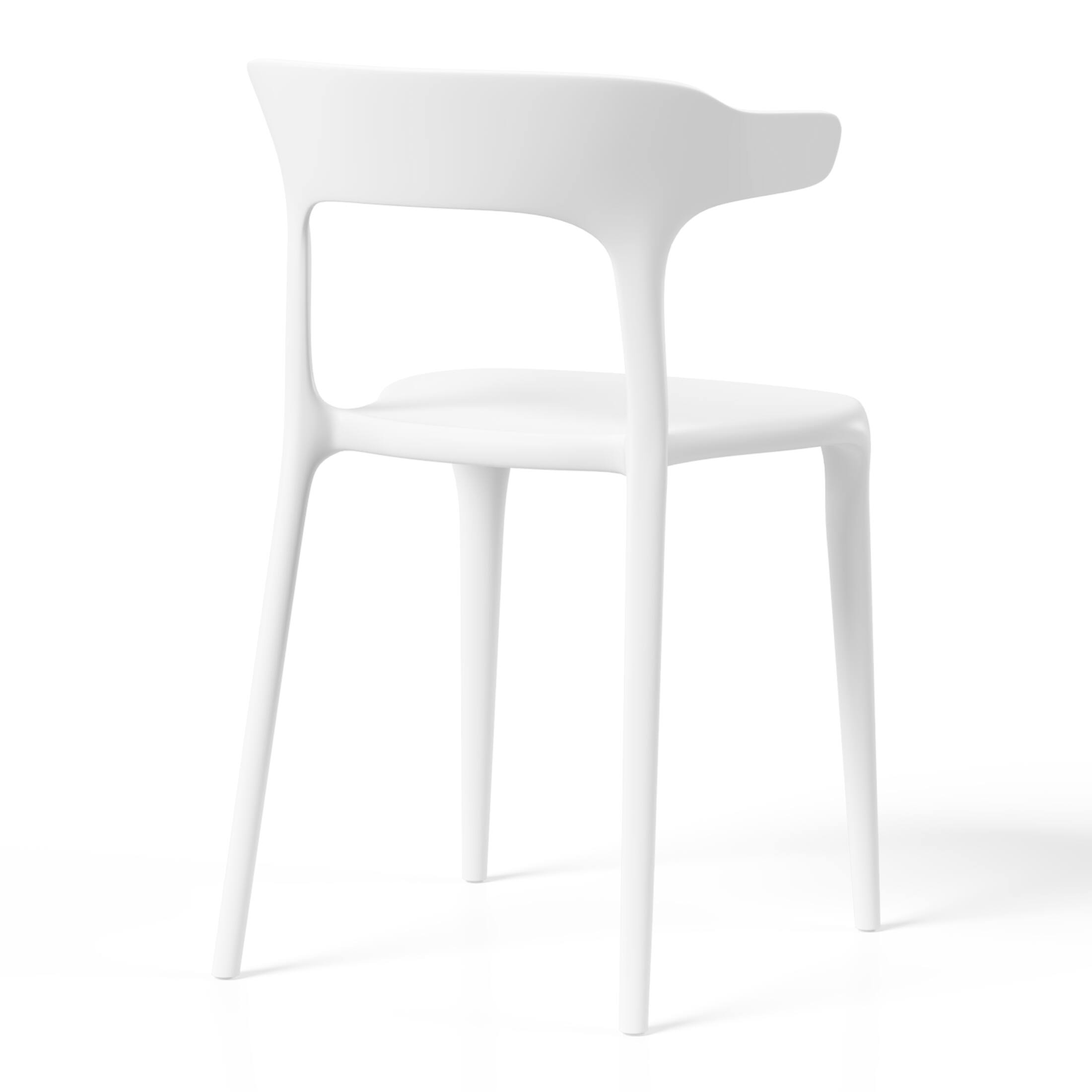 Back. WestinTrends - WestinTrends Playa Modern Stackable Resin Plastic Patio Dining Chair (Set of 2) - White.