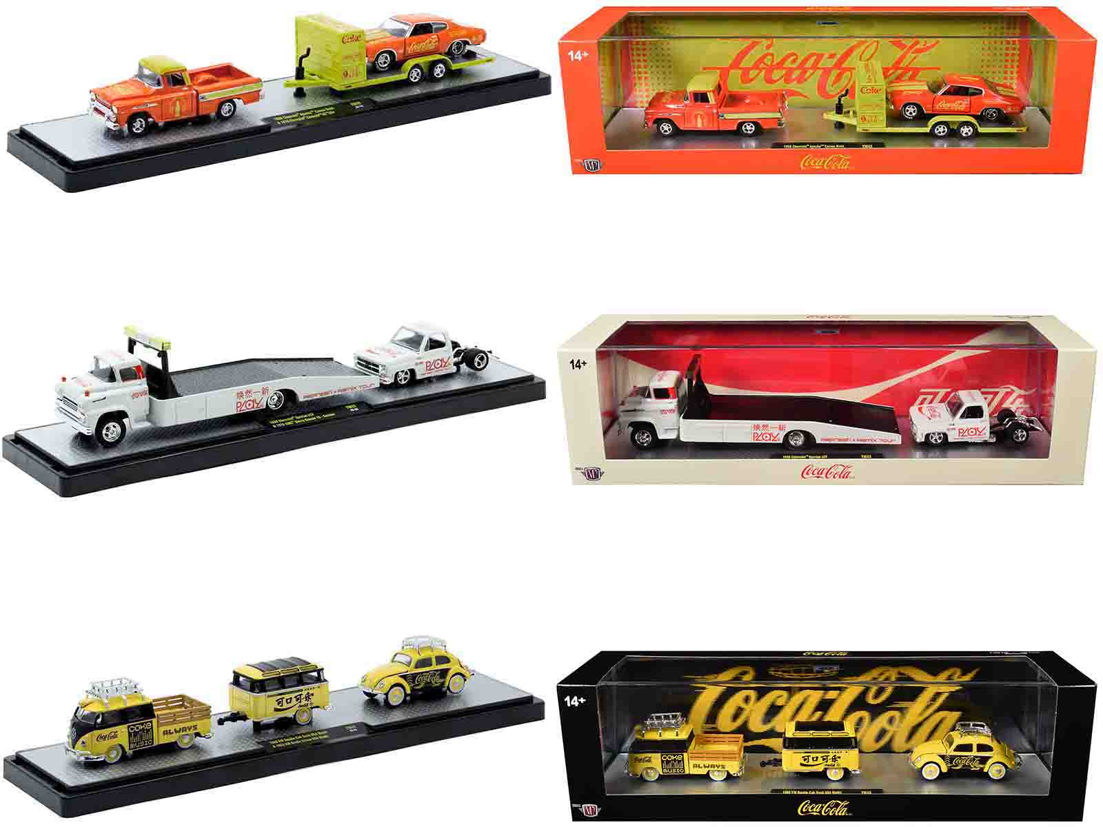 M2 - Auto Haulers "Coca-Cola" Set of 3 pieces Release 43 Limited Edition to 6200 pieces Worldwide 1/64 - Multicolor