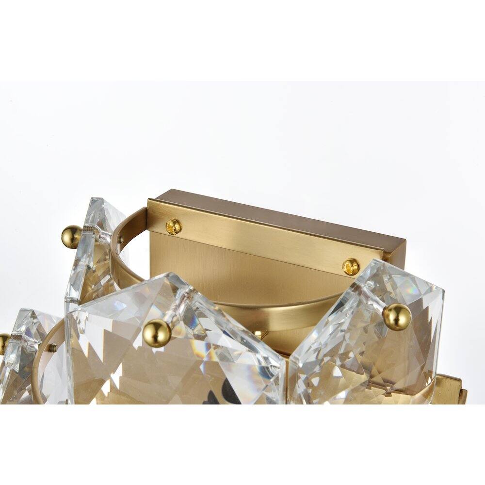 Alt View 1. Elegant Lighting - Adaline 18 Inch Wall Sconce In Satin Gold - Satin Gold And Clear.