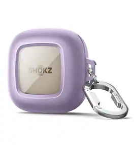 SURITCH - Shockproof Magnetic Case for SHOKZ OpenFit Open-Ear Earbuds with Magnetic Lid Lock & Carabiner - Purple