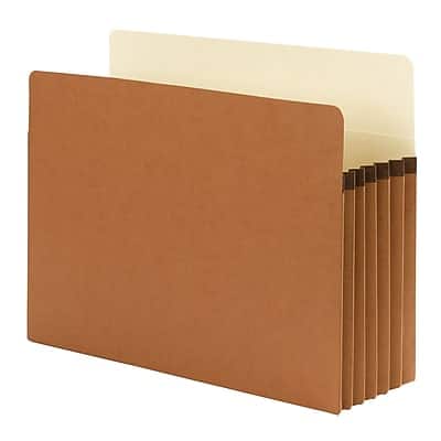 Smead - SuperTab File Pockets, Oversized Straight Cut Tab, 5.25" Expansion, Letter Size, 10/Box (73240) - Redrope