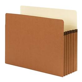 Smead - SuperTab File Pockets, Oversized Straight Cut Tab, 5.25" Expansion, Letter Size, 10/Box - Redrope