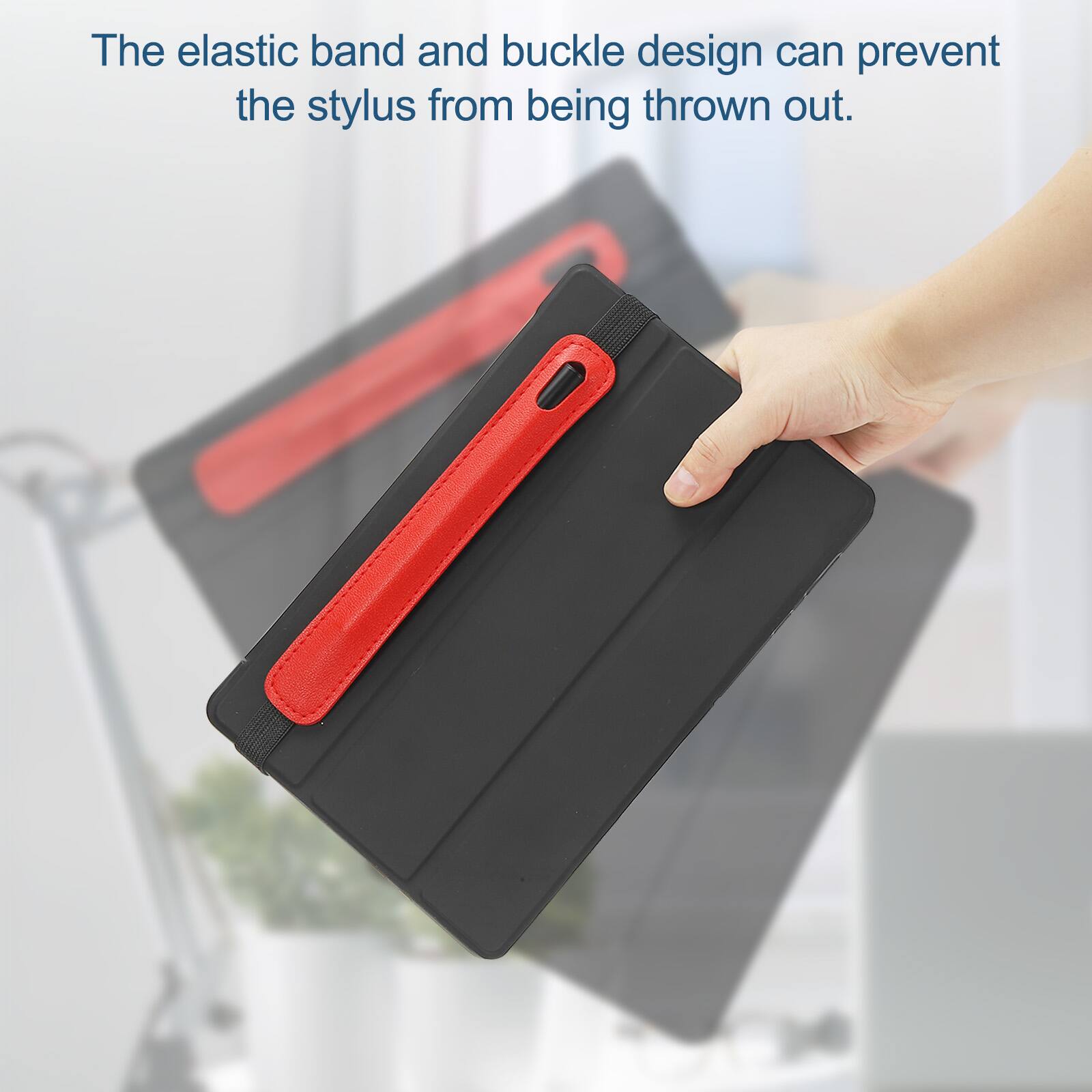 The elastic band and buckle design can prevent the stylus from being thrown out.