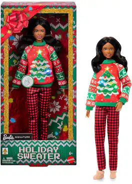 Mattel - Barbie Signature Holiday Sweater Doll, Christmas Tree, Black - COLLECTIBLES - Multicolor