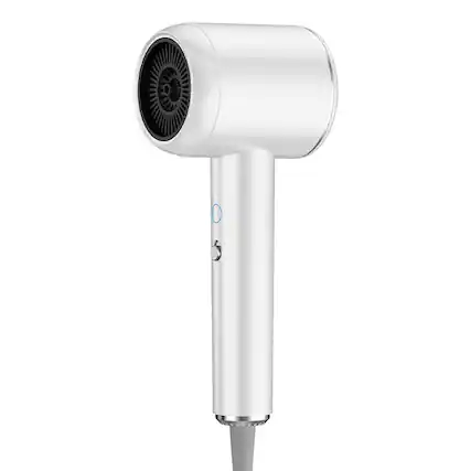Front. Cluzine - Professional High-Power High-Speed Hair Dryer, Blue Light Negative Ion, DC Motor, Compact for Household & Hotel - White.