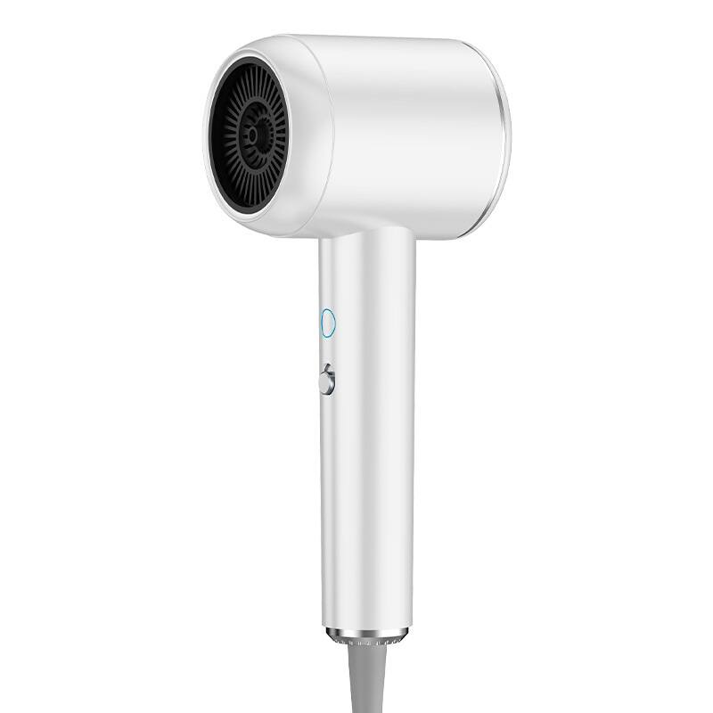 Front. Cluzine - Professional High-Power High-Speed Hair Dryer, Blue Light Negative Ion, DC Motor, Compact for Household & Hotel - White.