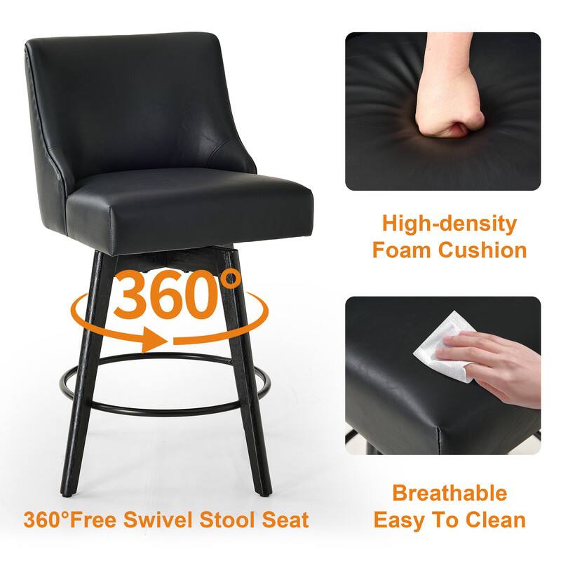 360° High-density Foam Cushion  
360° Free Swivel Stool Seat  
Breathable  
Easy To Clean
