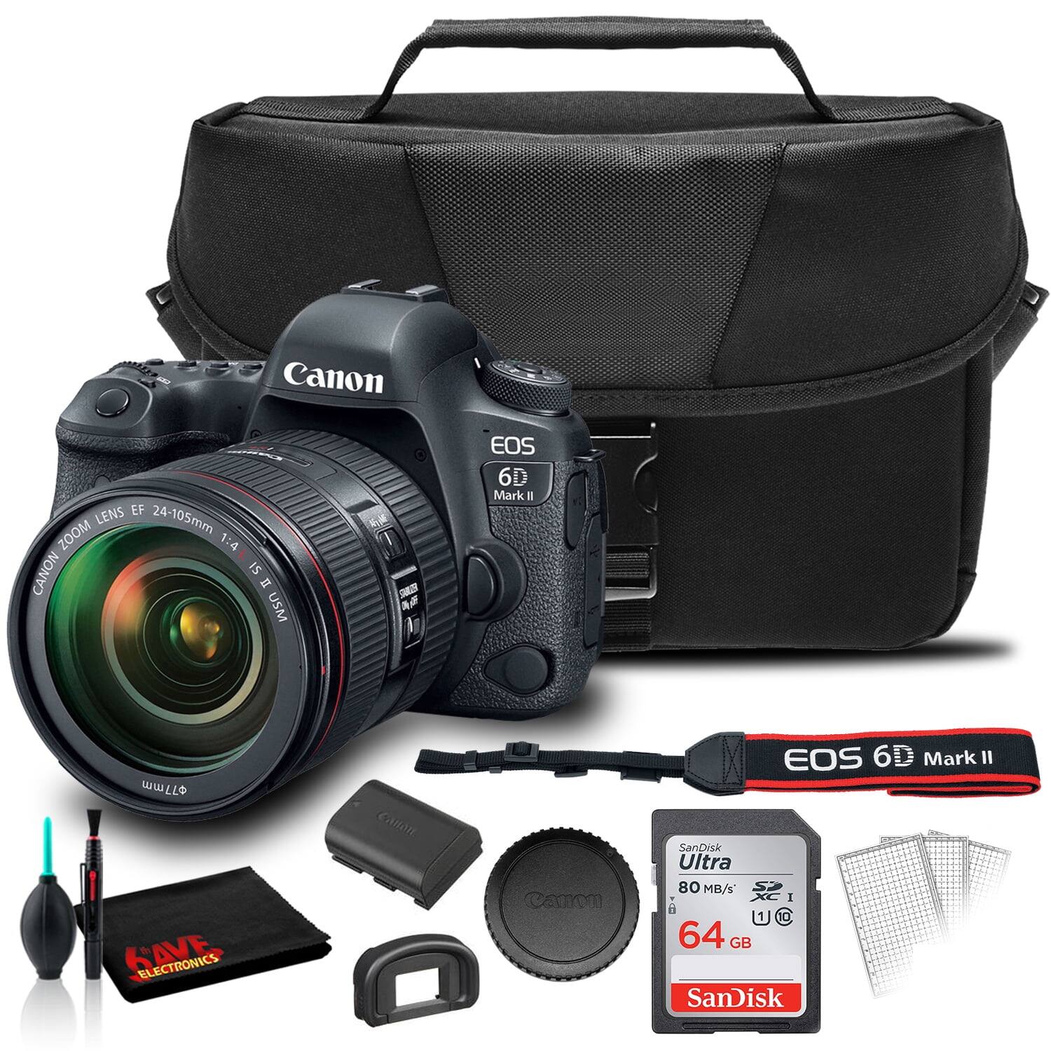 Canon CP LENS EF ZOOM 24-105mm 1:4 CANON IS USM  
Canon EOS 6D Mark II  
SanDisk Ultra 80 MB/s 64 GB  
KAVE ELECTRONICS