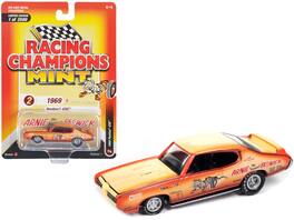1969 Pontiac GTO Orange/Cream Fade with Graphics Arnie 'The Farmer' Beswick Racing Champions 2023 1/64 LTD 2500 - Orange and Cream