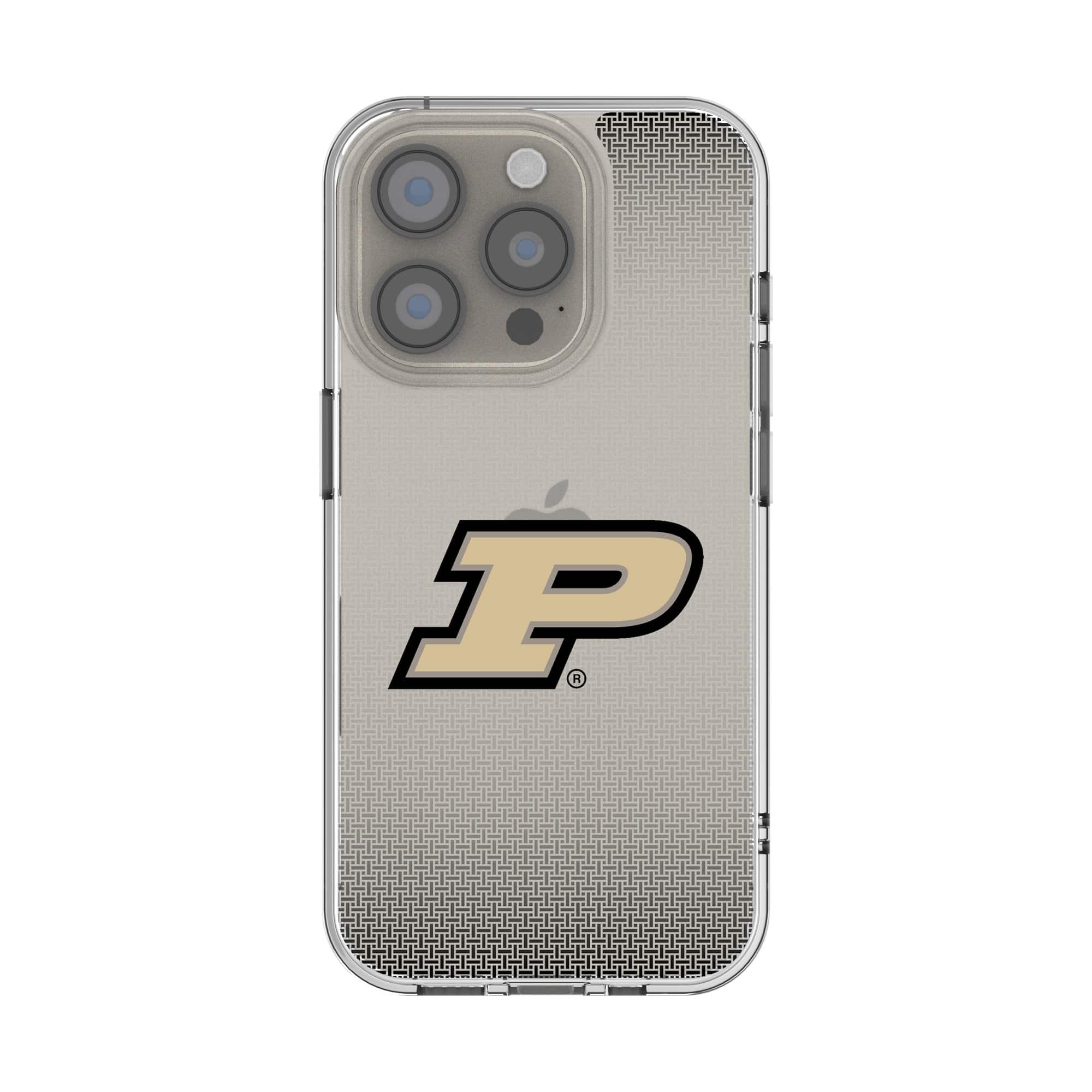 Keyscaper - NCAA - Purdue Boilermakers Linen Logo iPhone Clear Case - 16 Pro Max - Multicolor