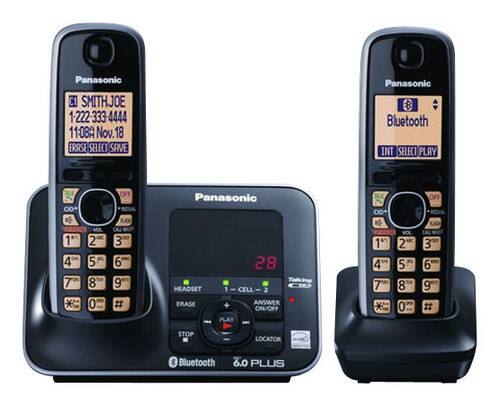 Front Standard. Panasonic - Refurbished Link-to-Cell DECT 6.0 Expandable Cordless Phone System with Digital Answering System.