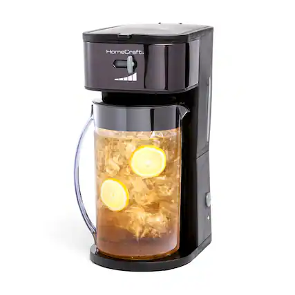 Front. HomeCraft - 3-qt. Café' Ice Iced Coffee and Tea Brewing System - Black Stainless.