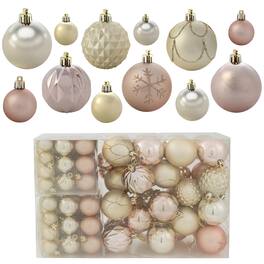 Sunnydaze - Winter Wonderland 100-Piece Assorted Ornament - Rose Gold and Champagne