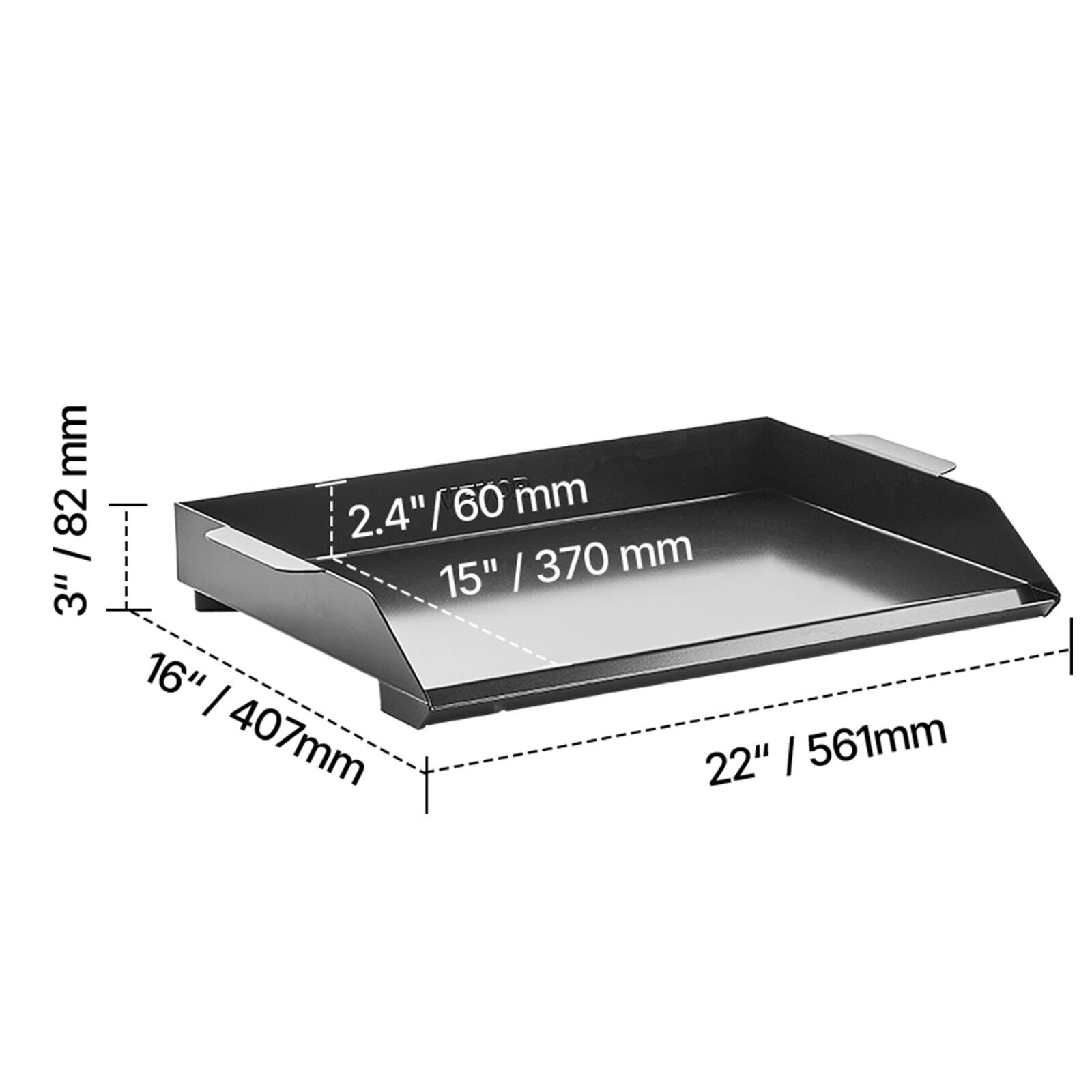 3" / 82 mm, 2.4" / 60 mm, 15" / 370 mm, 16" / 407 mm, 22" / 561 mm