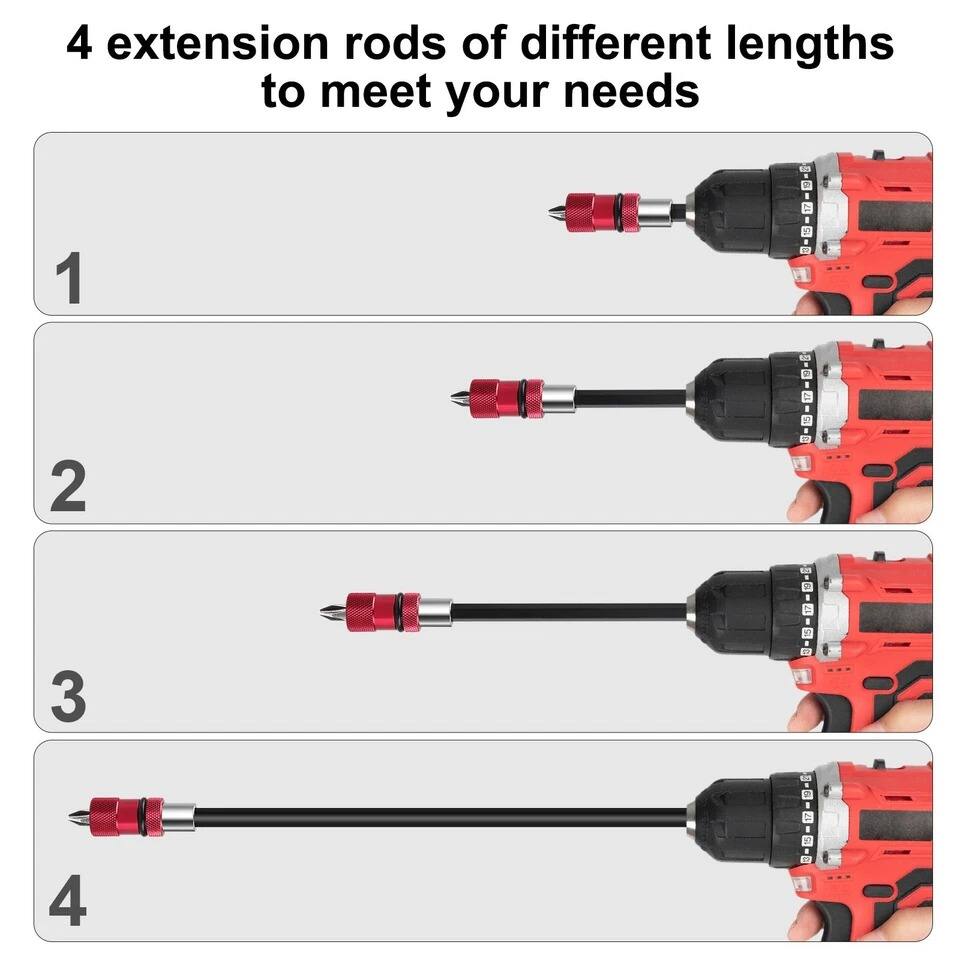 4 extension rods of different lengths to meet your needs

1

2

3

4