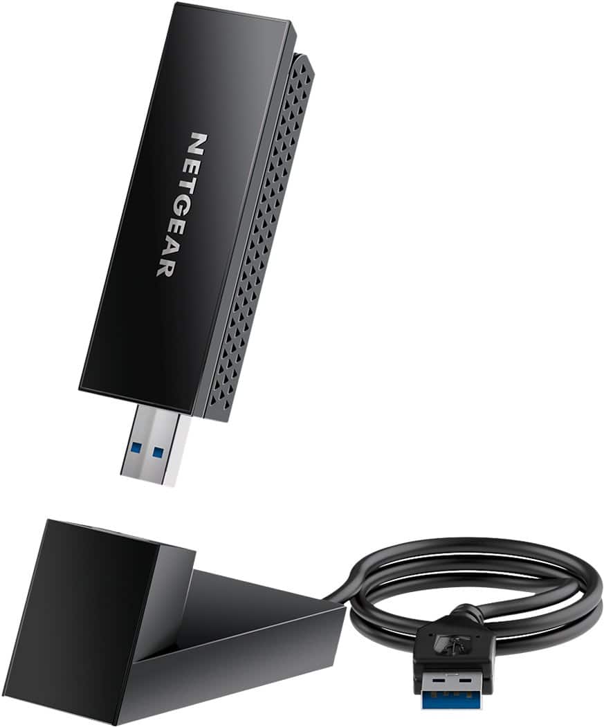 NETGEAR Nighthawk AXE3000 Tri Band Wi Fi 6E USB 3.0 Adapter Black
