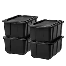 IRIS USA - 27Gal/108Qt Large All-Weather Heavy-Duty Stackable Storage Plastic Bin Tote Container with Quick Snap Lid