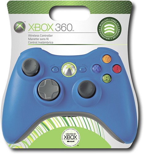 Best Buy: Microsoft Wireless Controller for Xbox 360 (Blue) B4F-00040