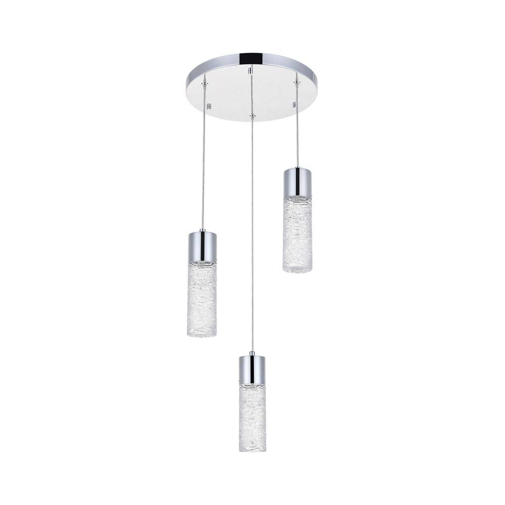 Back. Elegant Lighting - Constellation 3 light Chrome LED Pendant - Chrome.