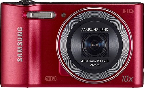  Samsung - WB30F 16.2-Megapixel Digital Camera - Red