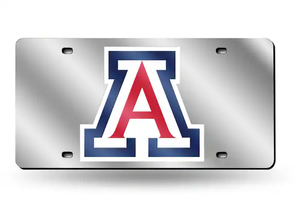 Front. Rico Industries - Arizona Wildcats Mirrored Laser Cut License Plate Laser Tag - Multi.