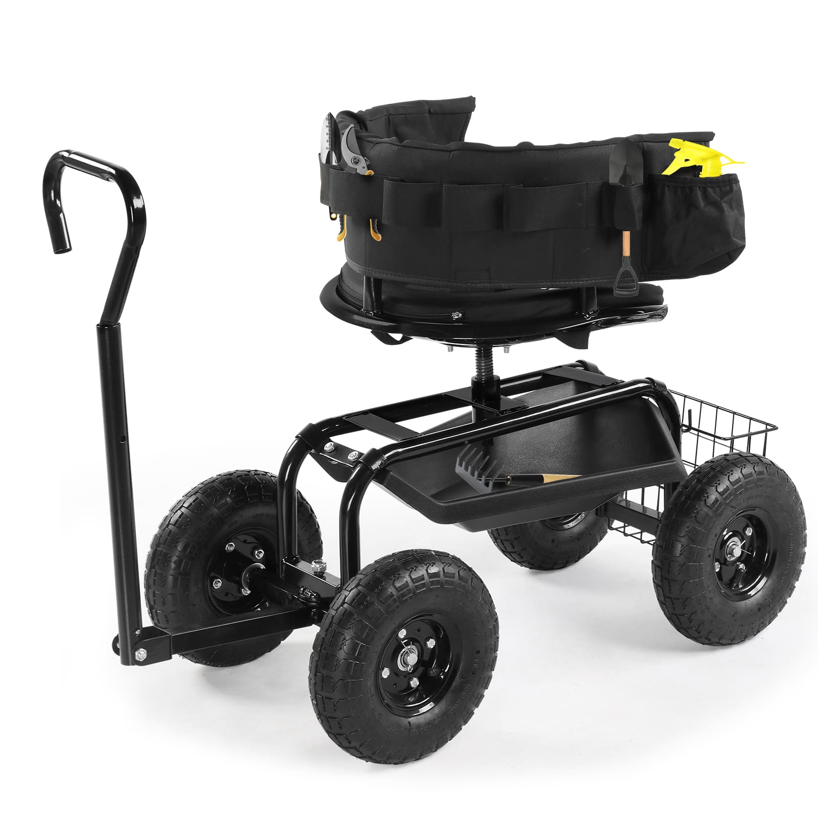 Winado - Rolling Garden Stool with Seat and Extendable Handle, Gardeners Tool Seat with Wheels and Extra Storage, Gifts price history on PriceWatchPro