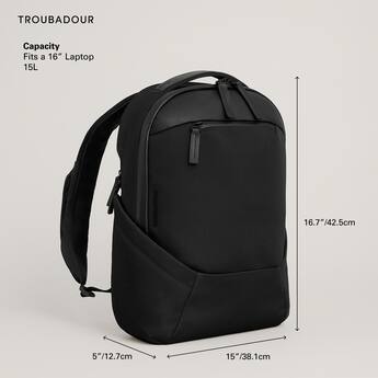 Troubadour Apex Compact Laptop Backpack 4.0 Black 1082BKT0625 Troubadour Apex Compact Laptop Backpack 4.0 Black 1082BKT0625