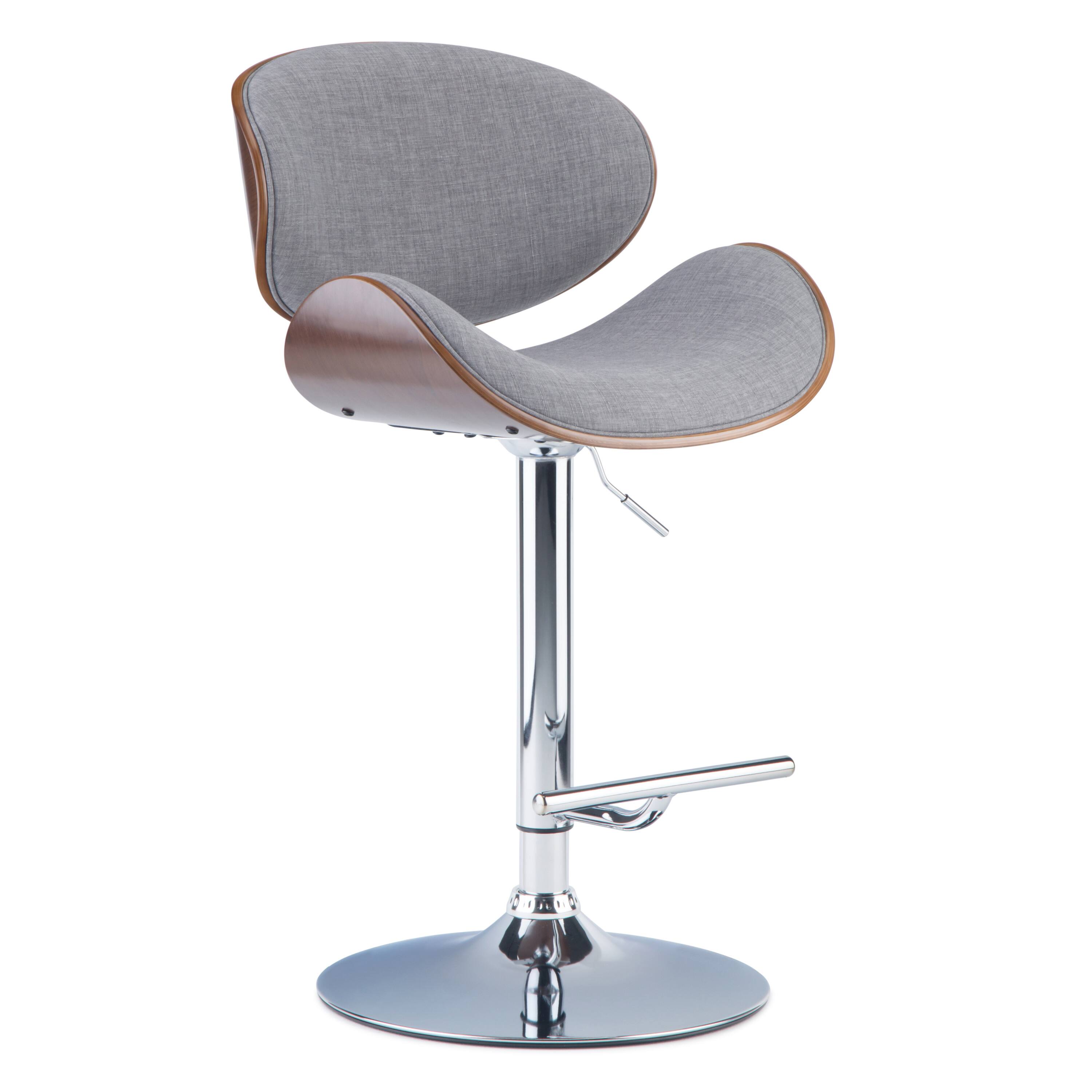 Angle. Simpli Home - Marana Bentwood Adjustable Height Gas Lift Bar Stool - Grey.