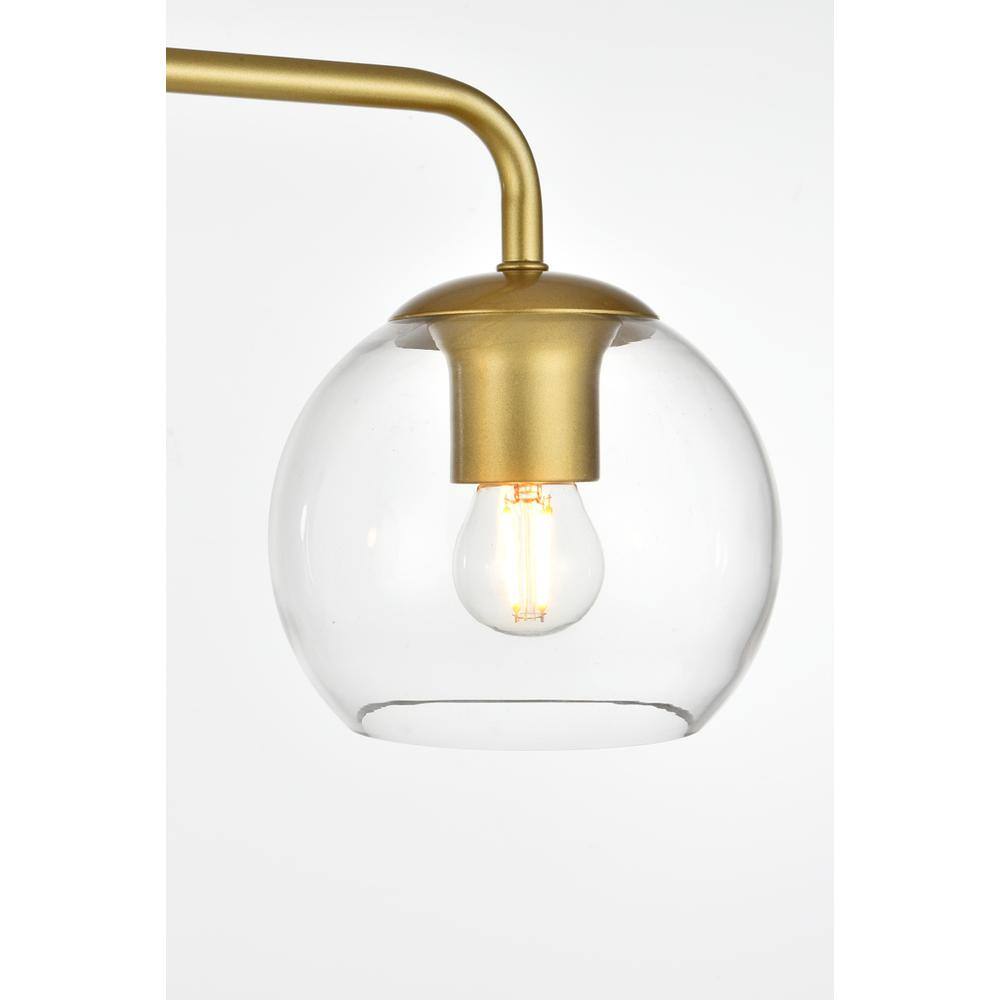 Alt View 2. Living District - Genesis 4 light Brass and Clear Bath Sconce - Brass And Clear.