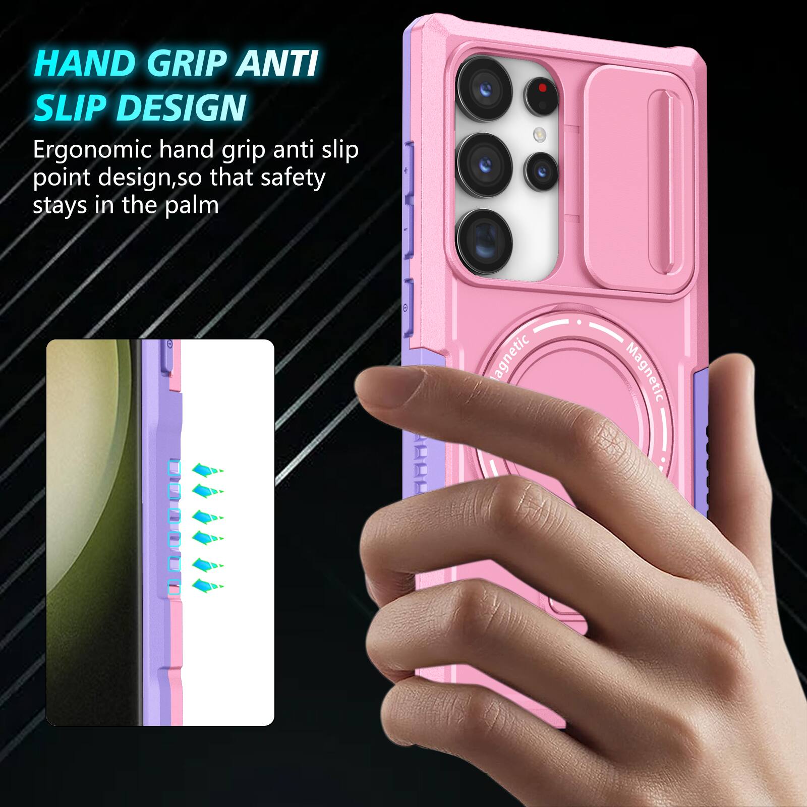 HAND GRIP ANTI SLIP DESIGN

Ergonomic hand grip anti slip point design, so that safety stays in the palm

0..0 D A agnetic Magnetic
