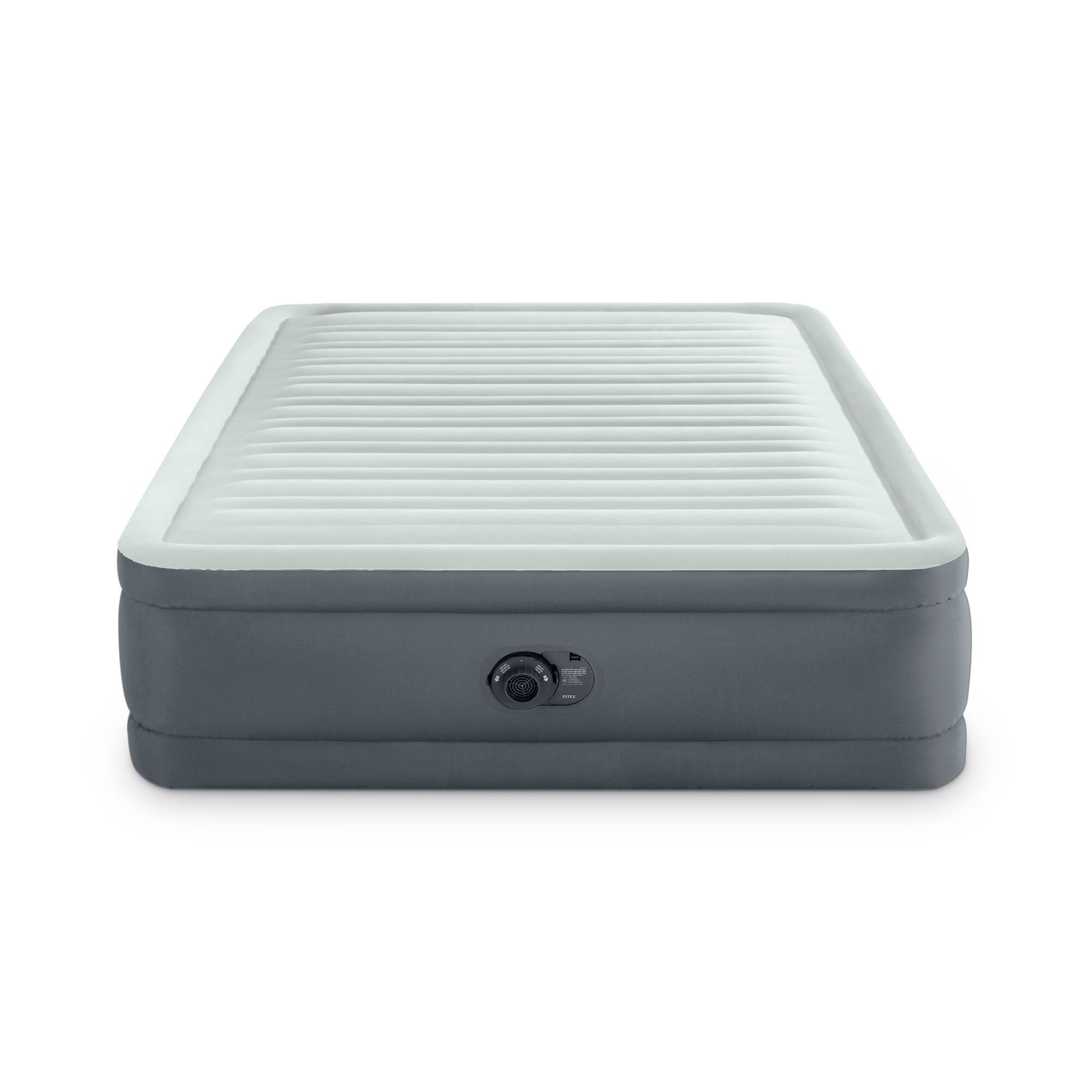 Alt View 8. Intex - Intex PremAire I Fiber-Tech Elevated Airbed Mattress with Built-In Pump, Queen - Gray.