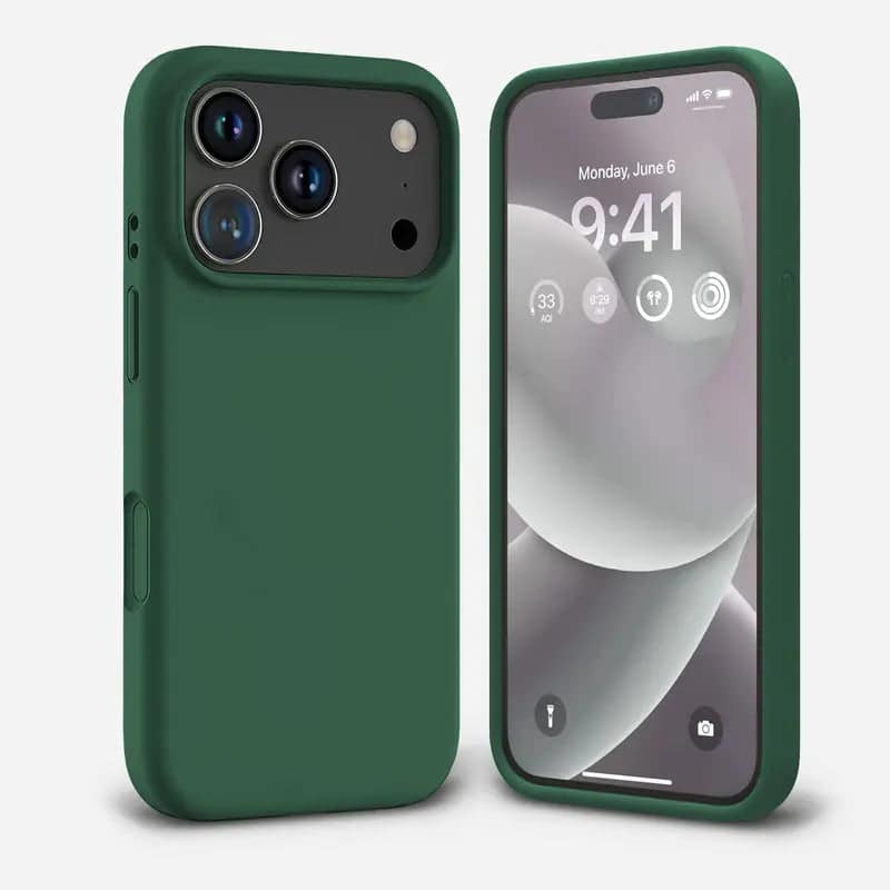 Entronix - Case for iPhone 18 Pro Max/17 Pro Max - Soft-Touch Silicone - Green