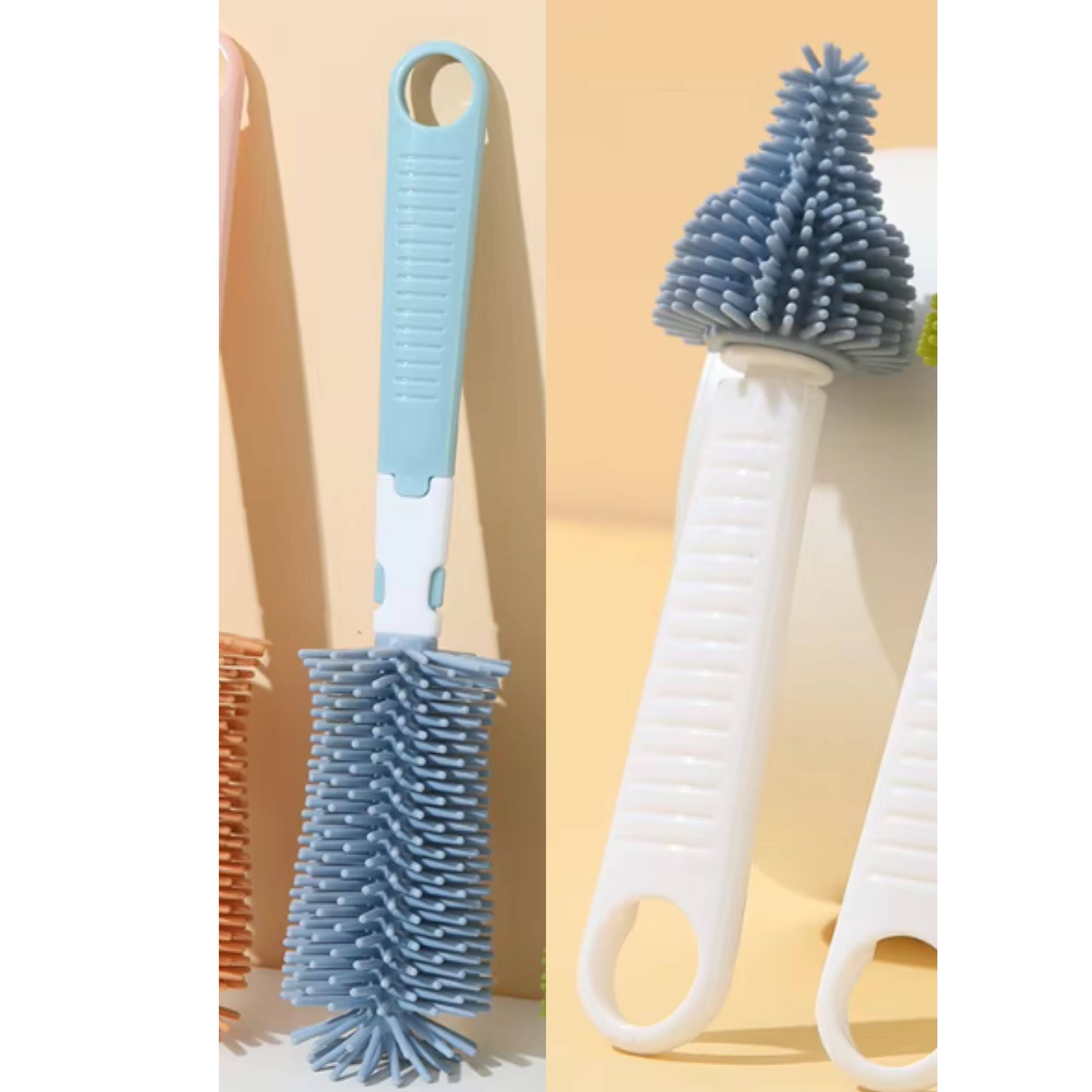Left. Kitcheniva - Silicone Bottle Brush with Teat & Nipple Cleaner 2 Pcs Set.
