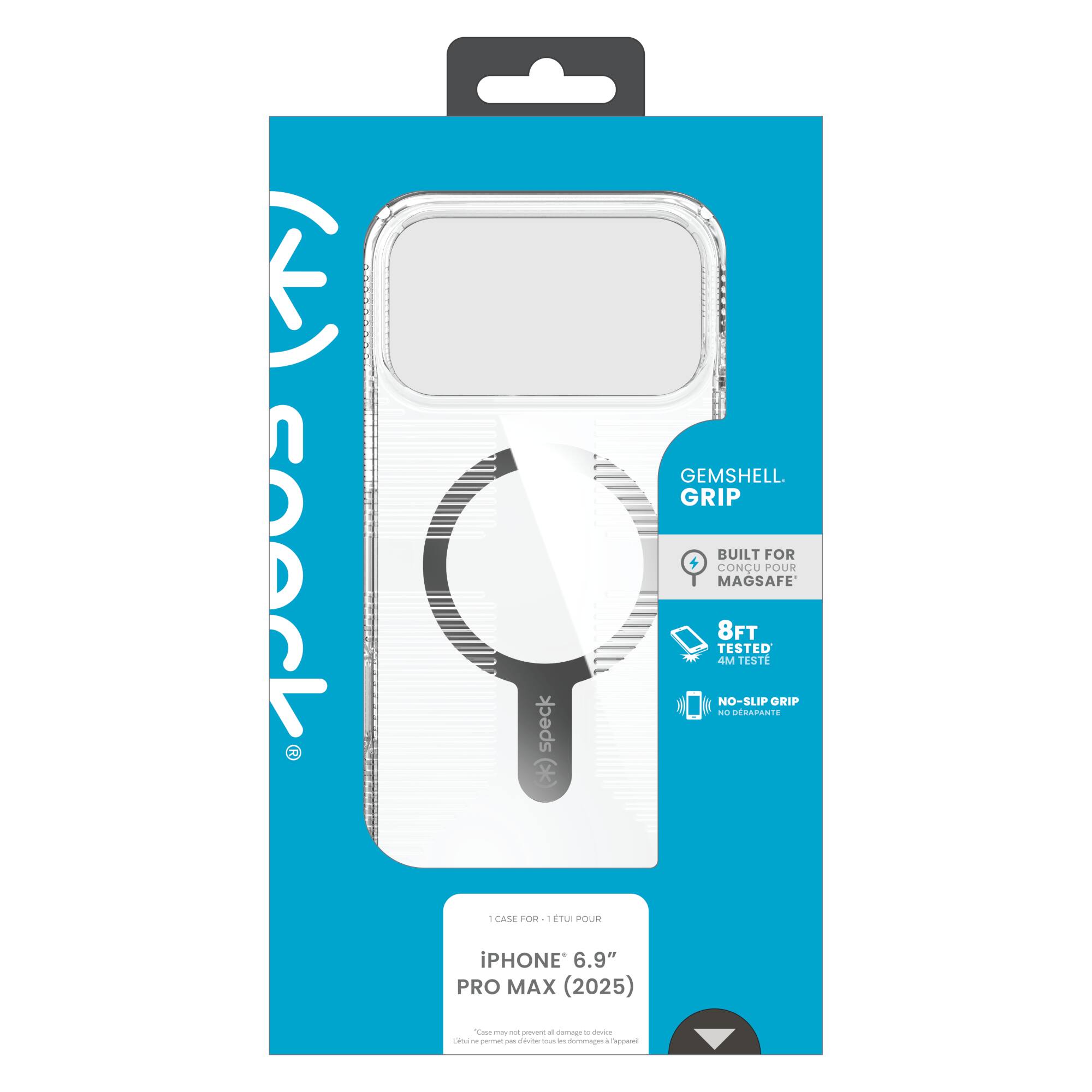 GEMSHELL GRIP  
TESTED CONCU DF BUILT NO-SLIP 4M MAGSAFE 8FT DERAPANTE TESTE FOR POUR GRIP CASE FOG  
1 CASE FOR - iPHONE 6.9" PRO MAX (2025)