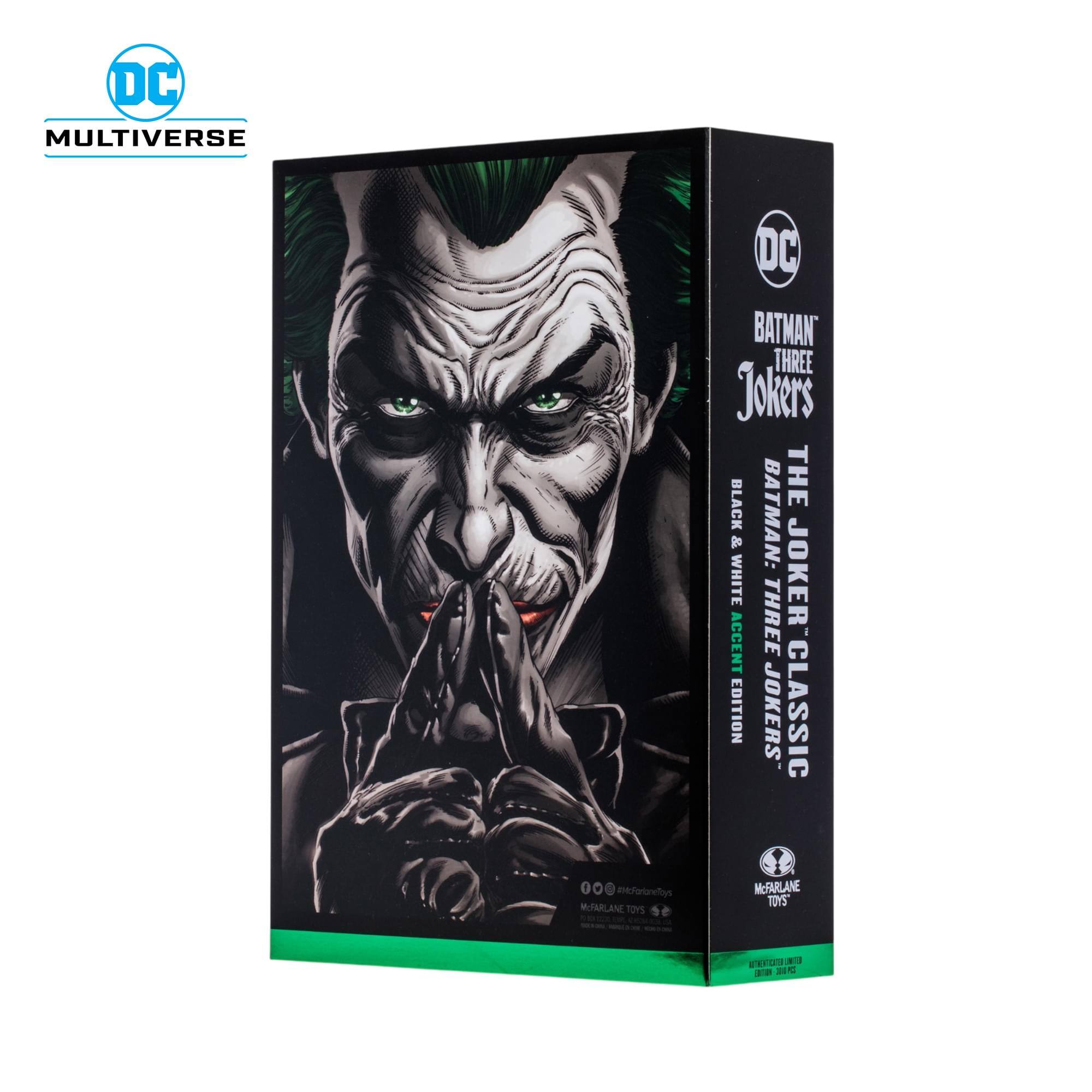 DC MULTIVERSE 1  
McFARLANE TOYS  
BATMAN: THREE JOKERS - THE BLACK & WHITE AGENT EDITION  
BATMAN: THREE JOKERS CLASSIC EDITION