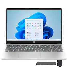 HP - Pavilion 15.6" FHD IPS Anti-Glare Laptop,Intel i5-1235U,8GB RAM,256GB SSD+160GB Dock Set,Windows 11 Pro - Silver