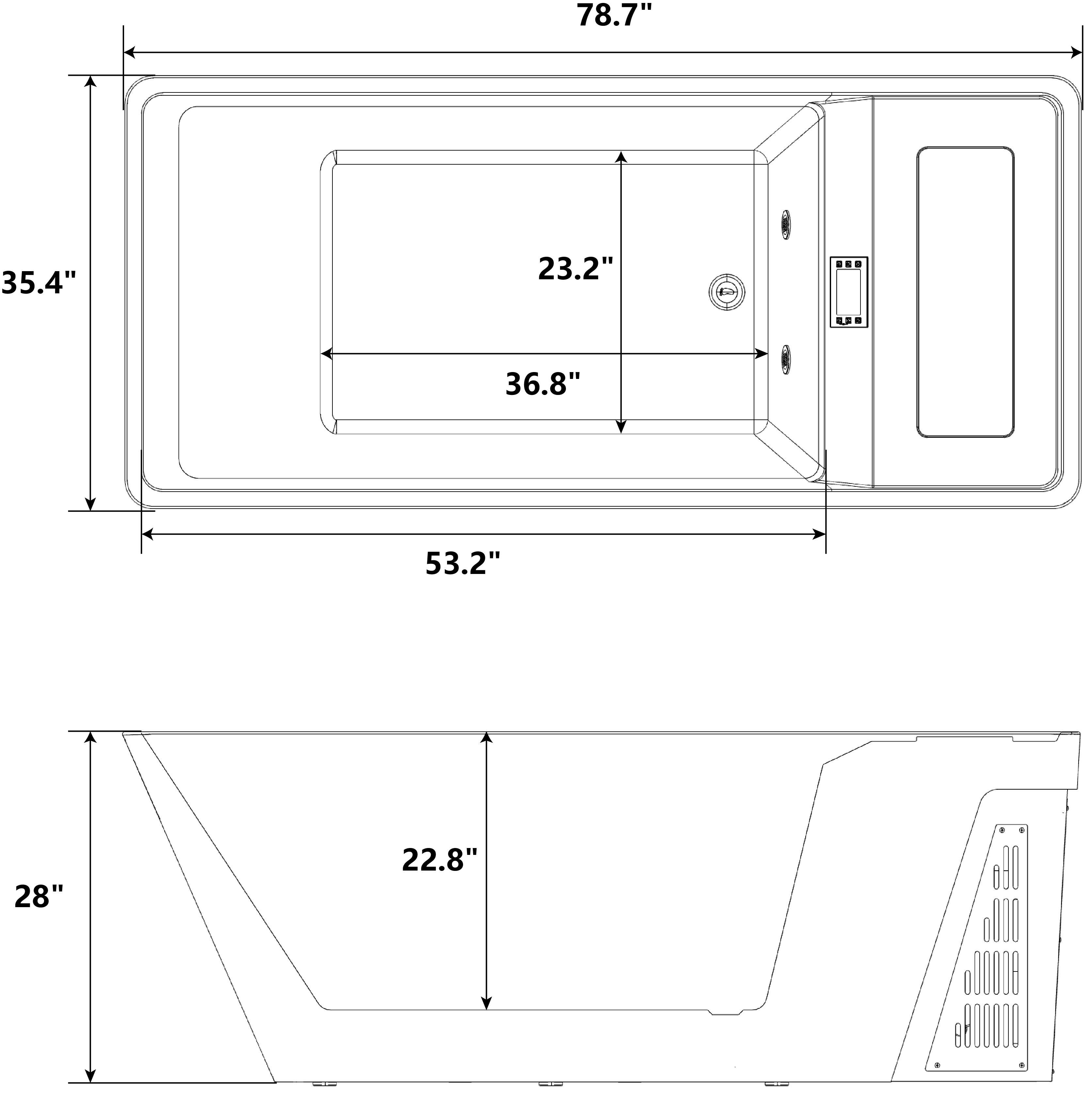 78.7" 35.4" 23.2" 36.8" 53.2" 28" 22.8"