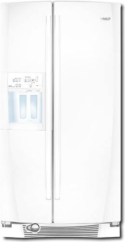 Front Standard. Whirlpool - 25.6 Cu. Ft. Side-by-Side Refrigerator with Thru-the-Door Ice and Water - White-on-White.