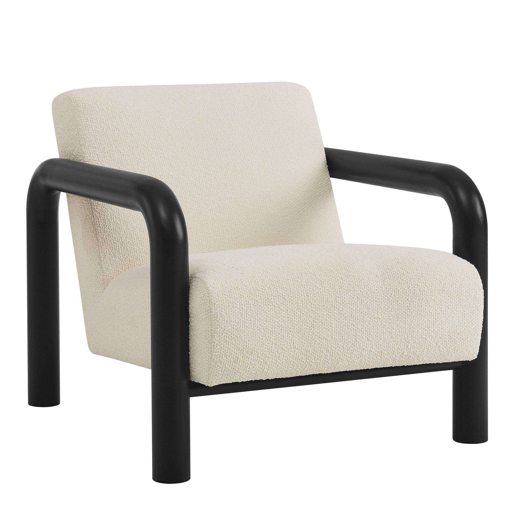 Angle. Modway - Sereno Boucle Accent Chair by Modway - Cream Black.
